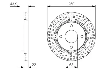 Moderno Juego de 2 discos de freno BOSCH 0 986 479 U61 (Sustituye a 0 986 AB6 420)